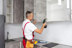 Man working on a kitchen project